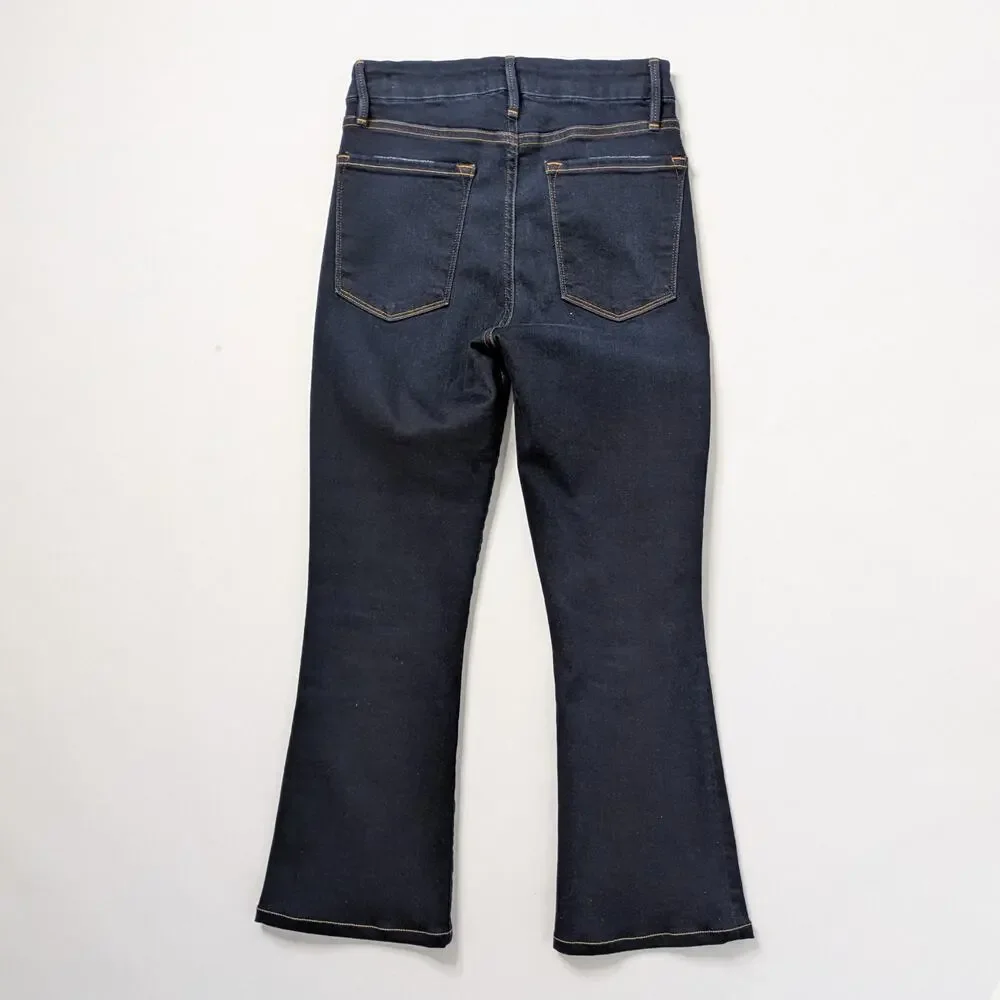 FRAME Le Crop Mini Boot Jeans 27 Cabana Dark Blue Flare 24" Inseam - Picture 10 of 10